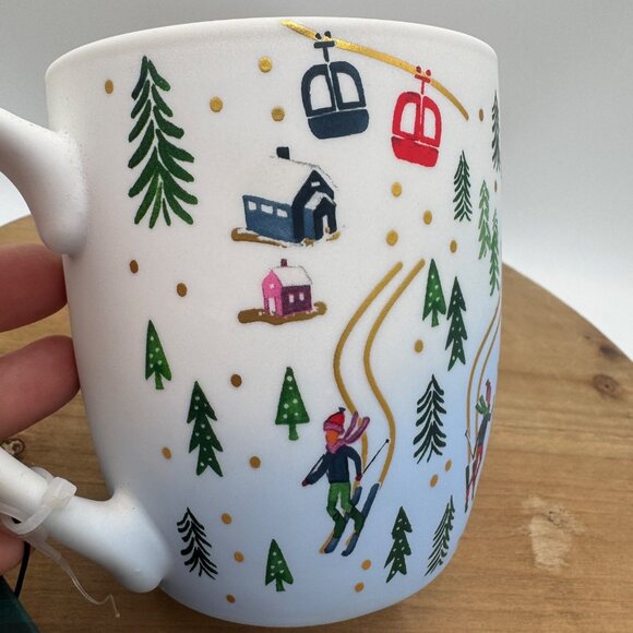 Peppermint & Pine Cup Mug Winter’s Scene Ice Skating Country Whimsical Rifle pap - Picture 3 of 12